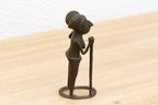 African Bronze Figure of a Woman