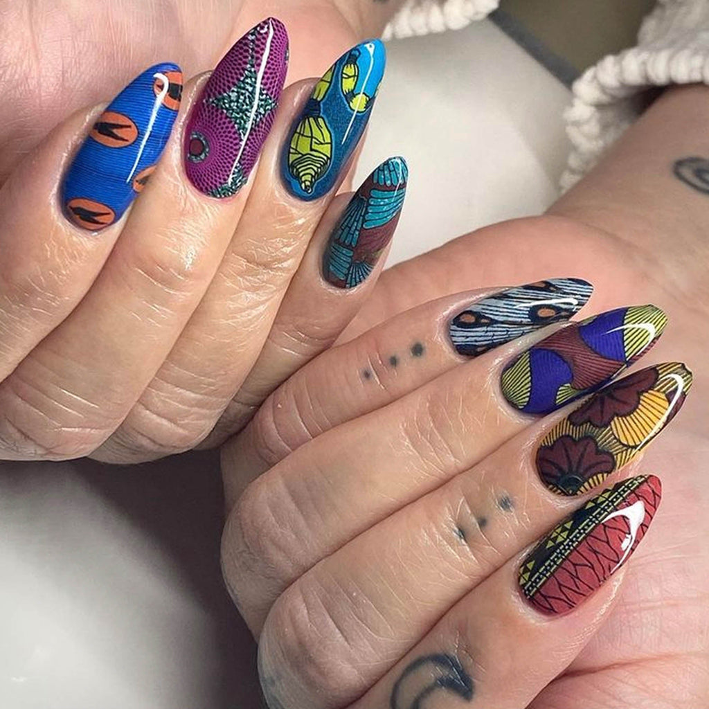 African Print Nail Wraps Bath & Body & Self Care La Vie Bien African Print Nail Wraps