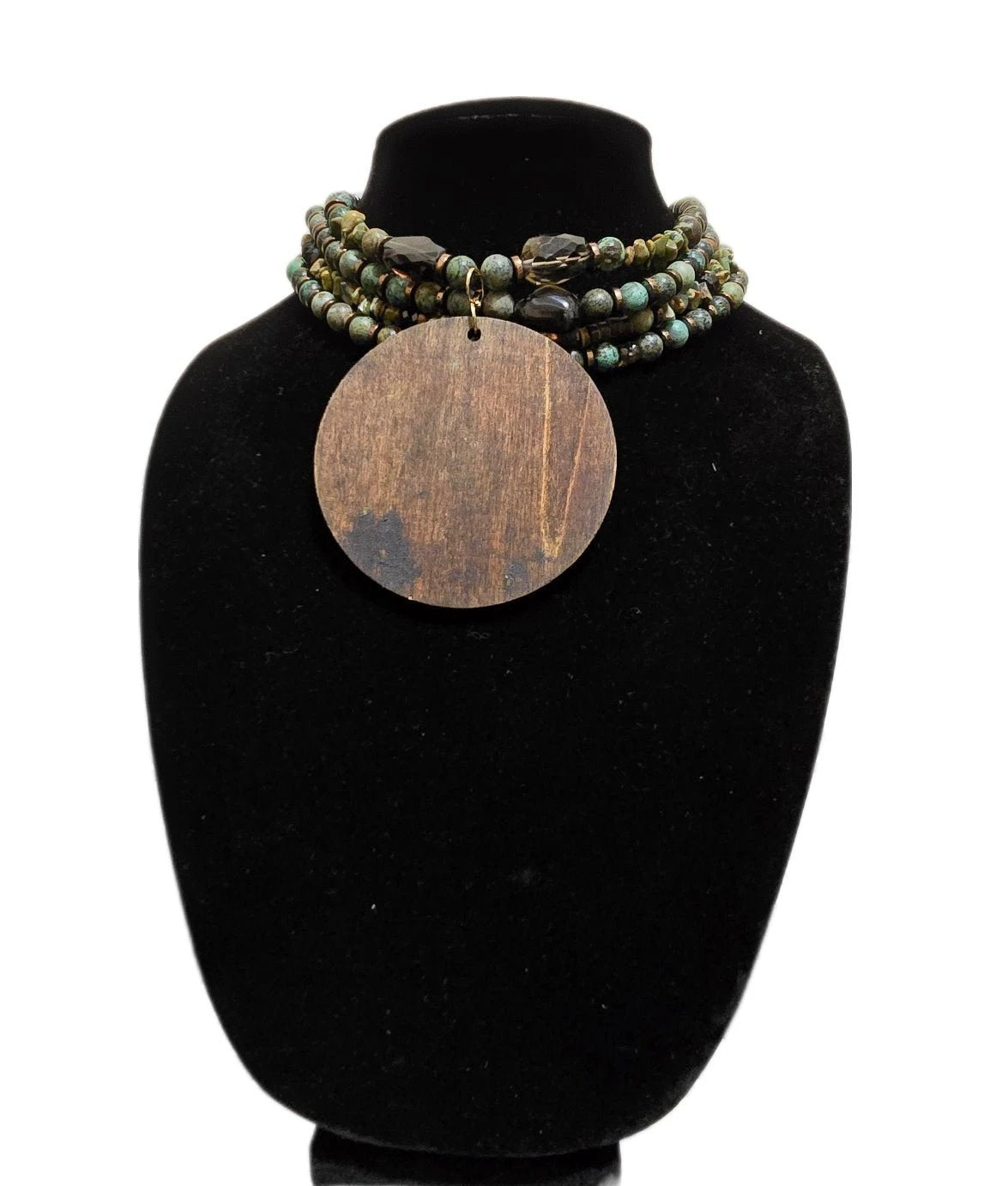 African Turquoise and Smoky Quartz Choker by L.Signature Collection by L.Styles