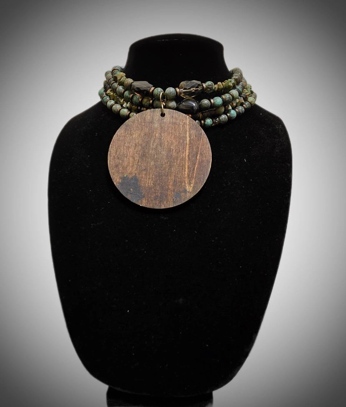 African Turquoise and Smoky Quartz Choker by L.Signature Collection by L.Styles