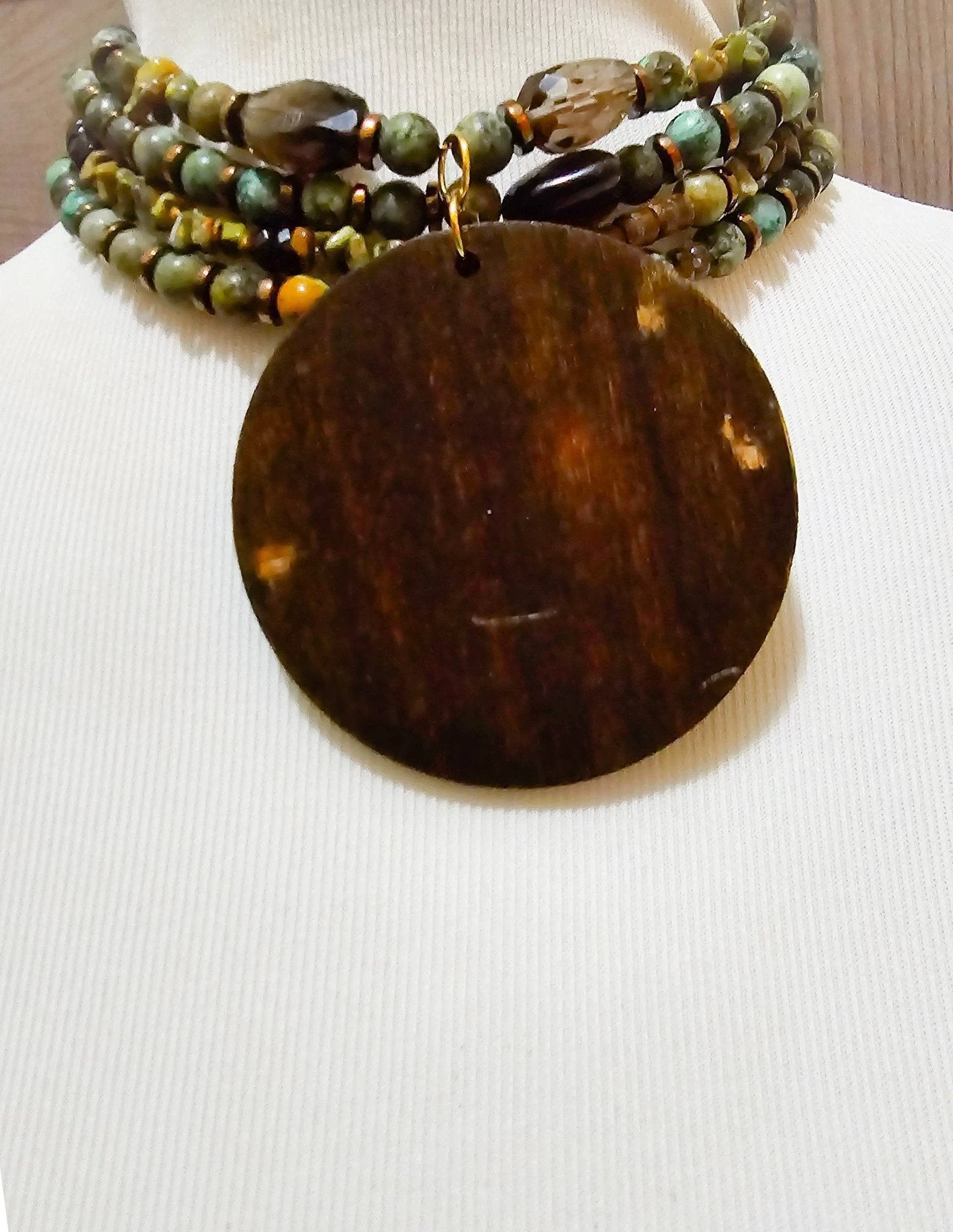 African Turquoise and Smoky Quartz Choker by L.Signature Collection by L.Styles