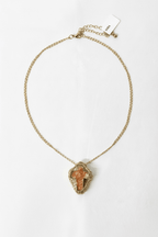 Agate Cross Necklace with18k gold-filled wirework Necklaces La Vie Bien Agate Cross Necklace with18k gold-filled wirework
