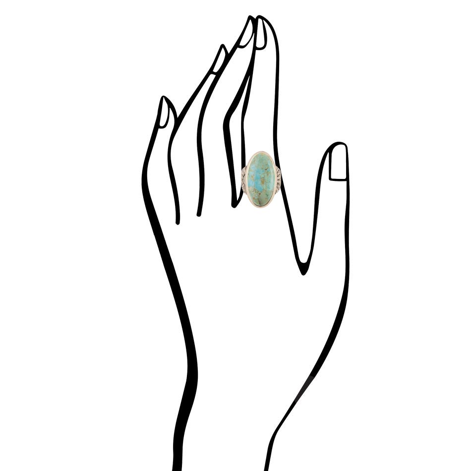Agave Genuine Blue Turquoise Golden Ring Rings La Vie Bien Agave Genuine Blue Turquoise Golden Ring
