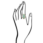 Agave Genuine Blue Turquoise Golden Ring