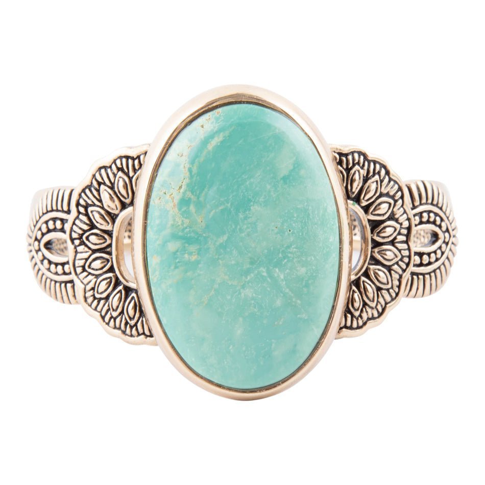 Agave Turquoise and Bronze Statement Cuff Bracelet Bracelets La Vie Bien Agave Turquoise and Bronze Statement Cuff Bracelet