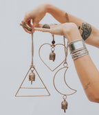 Air Element Moon Bell Wind Chime - Fair Trade Garden HME stock line La Vie Bien Air Element Moon Bell Wind Chime - Fair Trade Garden