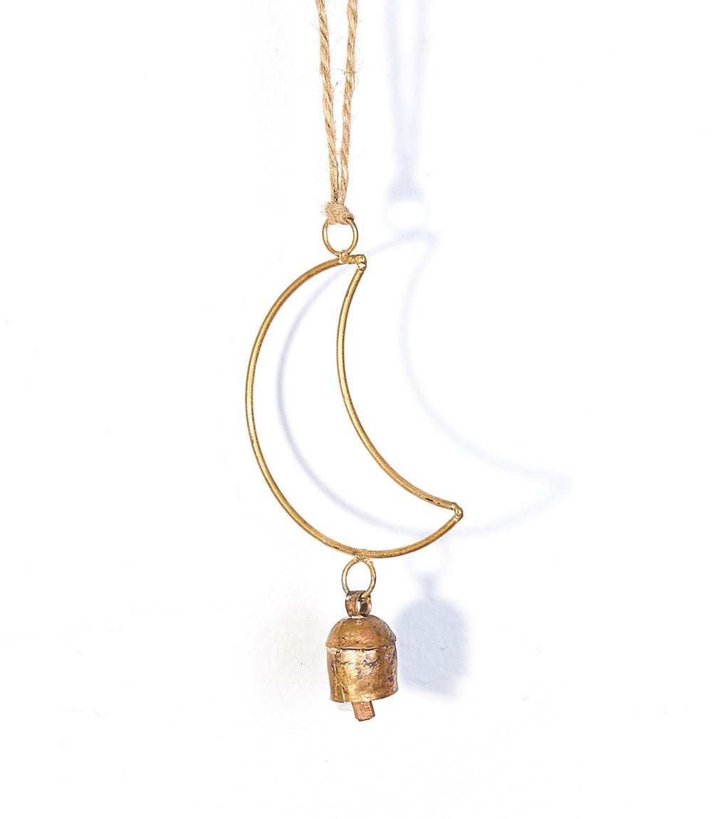 Air Element Moon Bell Wind Chime - Fair Trade Garden HME stock line La Vie Bien Air Element Moon Bell Wind Chime - Fair Trade Garden