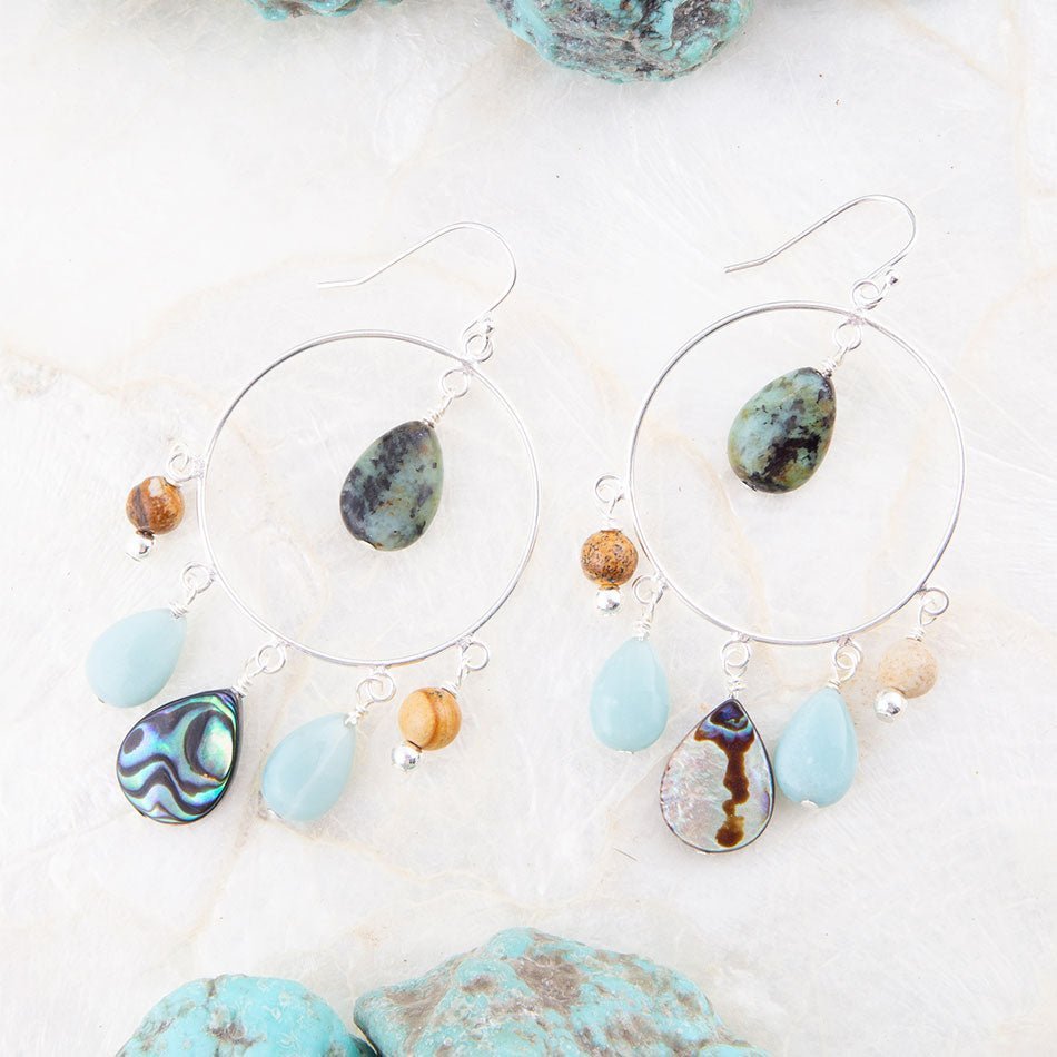 Ajo Abalone Sterling Silver Circle Earrings Earrings La Vie Bien Ajo Abalone Sterling Silver Circle Earrings