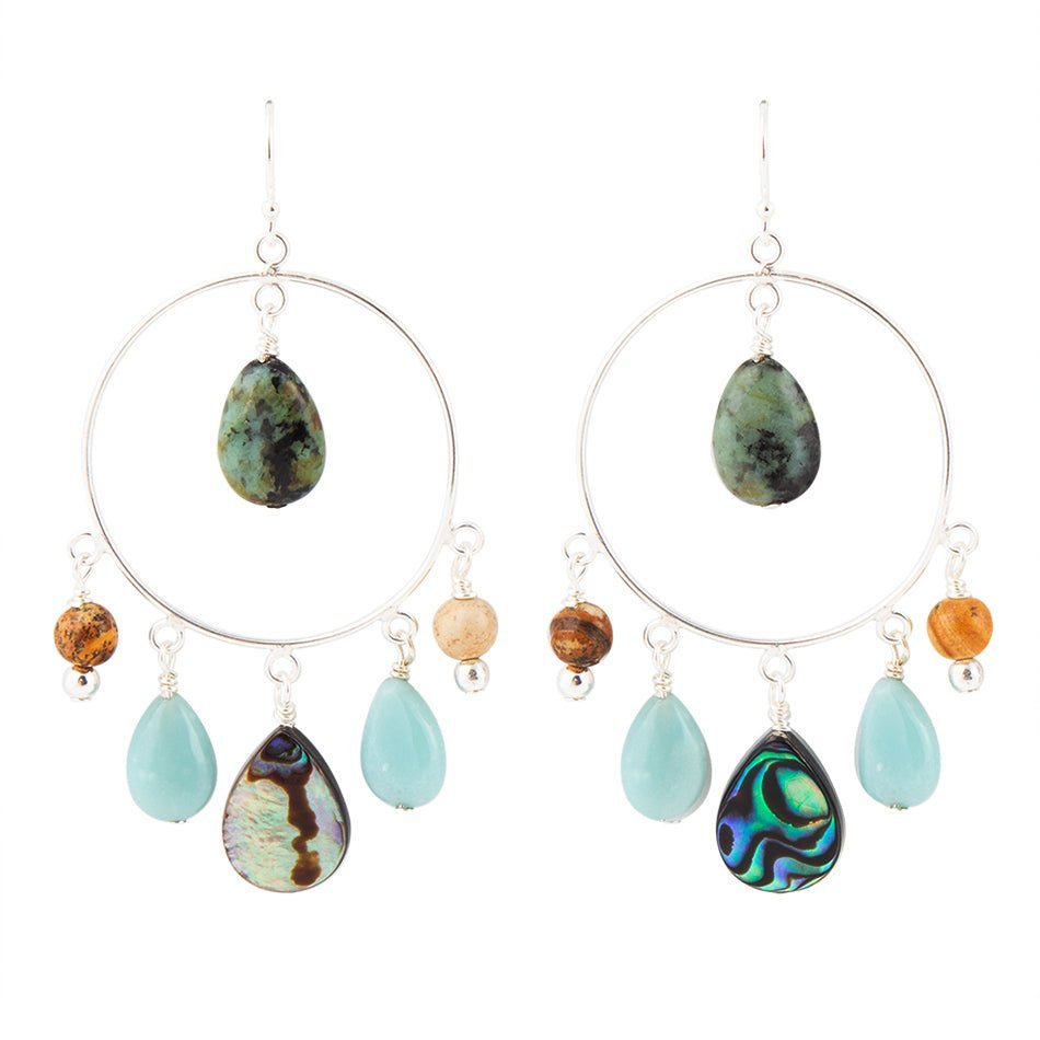 Ajo Abalone Sterling Silver Circle Earrings Earrings La Vie Bien Ajo Abalone Sterling Silver Circle Earrings