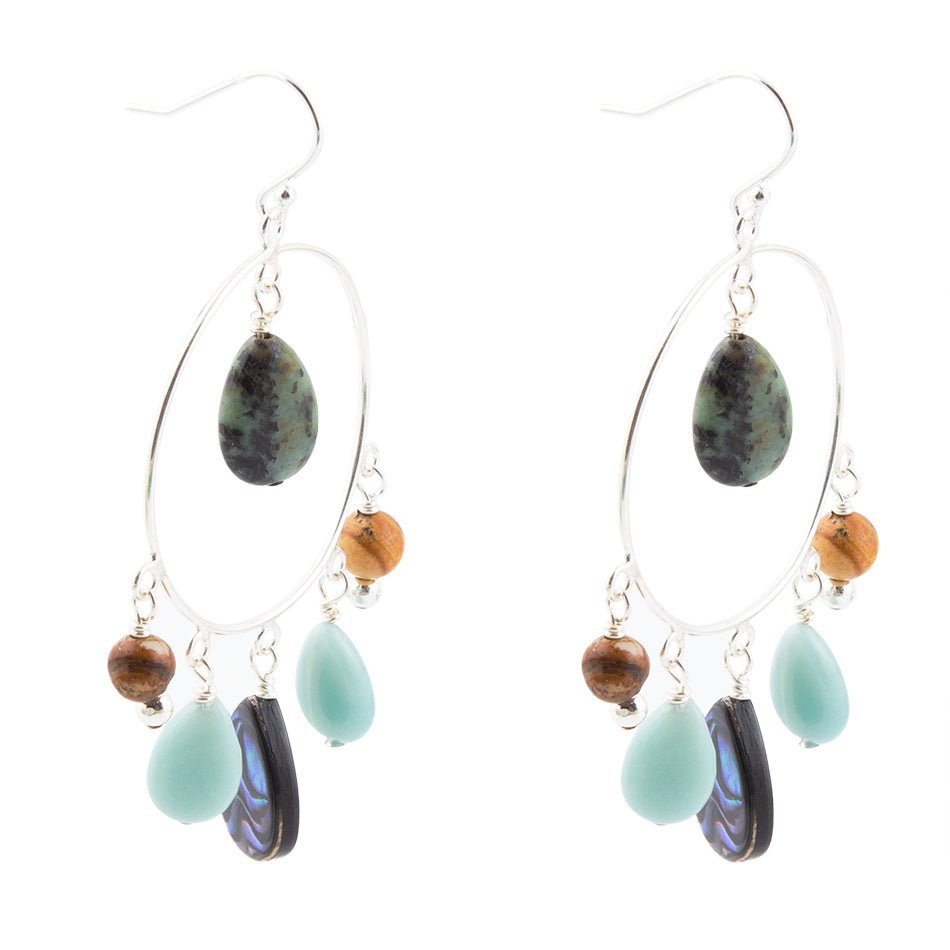 Ajo Abalone Sterling Silver Circle Earrings Earrings La Vie Bien Ajo Abalone Sterling Silver Circle Earrings