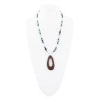 Ajo Blue Abalone and Amazonite Wood Pendant Necklace by Barse Jewelry