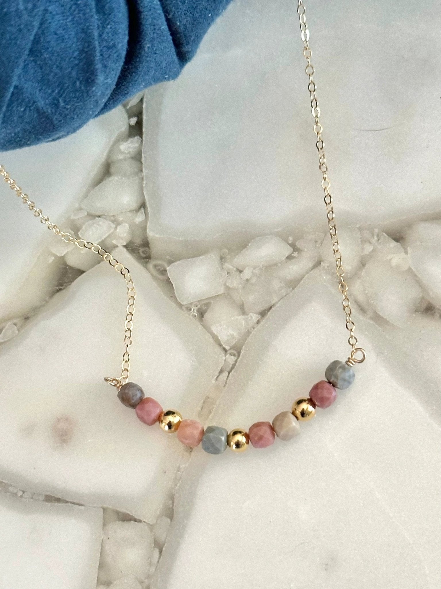 Alashan Mongolian Faceted Cube Necklace by AdoreJules Designs