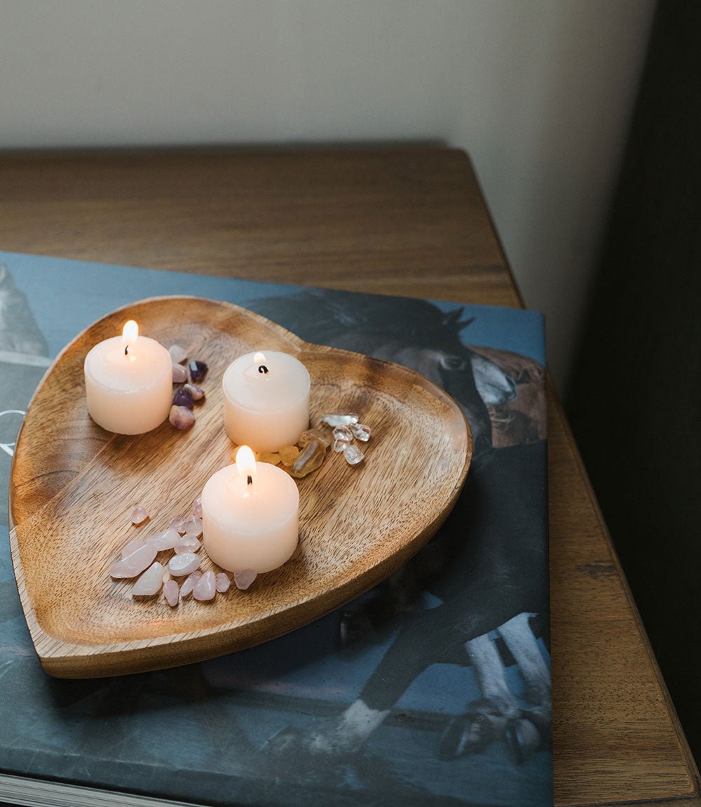 Alaya Heart Catch-all Tray - Mango Wood HME stock line La Vie Bien Alaya Heart Catch-all Tray - Mango Wood