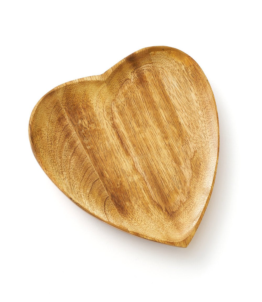 Alaya Heart Catch-all Tray - Mango Wood HME stock line La Vie Bien Alaya Heart Catch-all Tray - Mango Wood