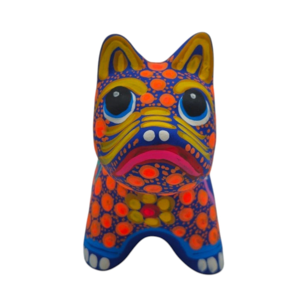 Alebrije Bulldog Figurine | Colorful Floral Design Talavera Figurine La Vie Bien Alebrije Bulldog Figurine | Colorful Floral Design