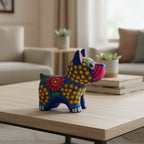 Alebrije Bulldog Figurine | Colorful Floral Design Talavera Figurine La Vie Bien Alebrije Bulldog Figurine | Colorful Floral Design
