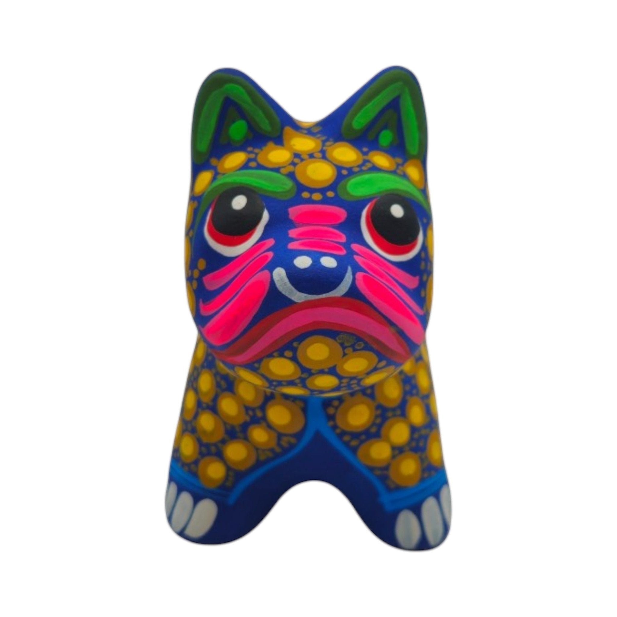 Alebrije Bulldog Figurine | Colorful Floral Design Talavera Figurine La Vie Bien Alebrije Bulldog Figurine | Colorful Floral Design