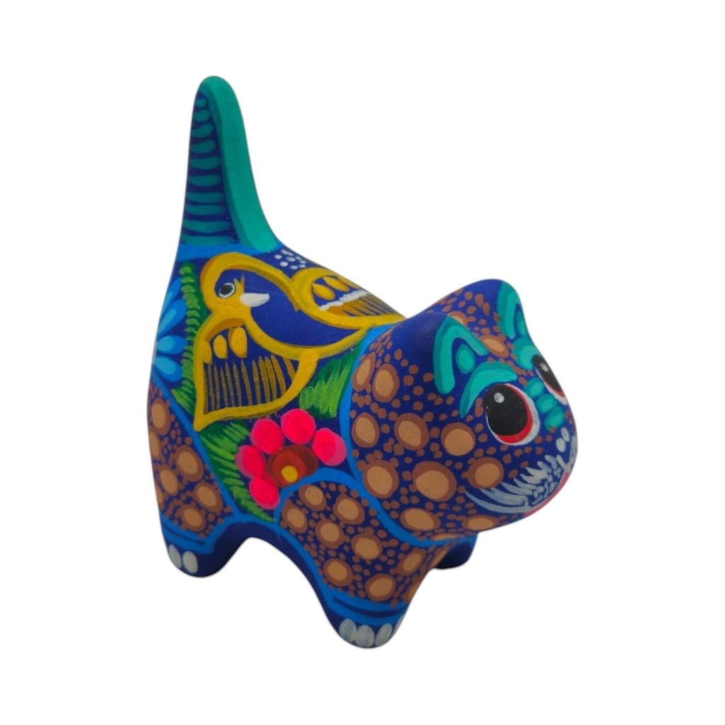 Alebrije Cat Figurine | Hand-Painted Ceramic Artwork Talavera Figurine La Vie Bien Alebrije Cat Figurine | Hand-Painted Ceramic Artwork