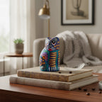 Alebrije Cat Figurine | Hand-Painted Mexican Folk Art Talavera Figurine La Vie Bien Alebrije Cat Figurine | Hand-Painted Mexican Folk Art