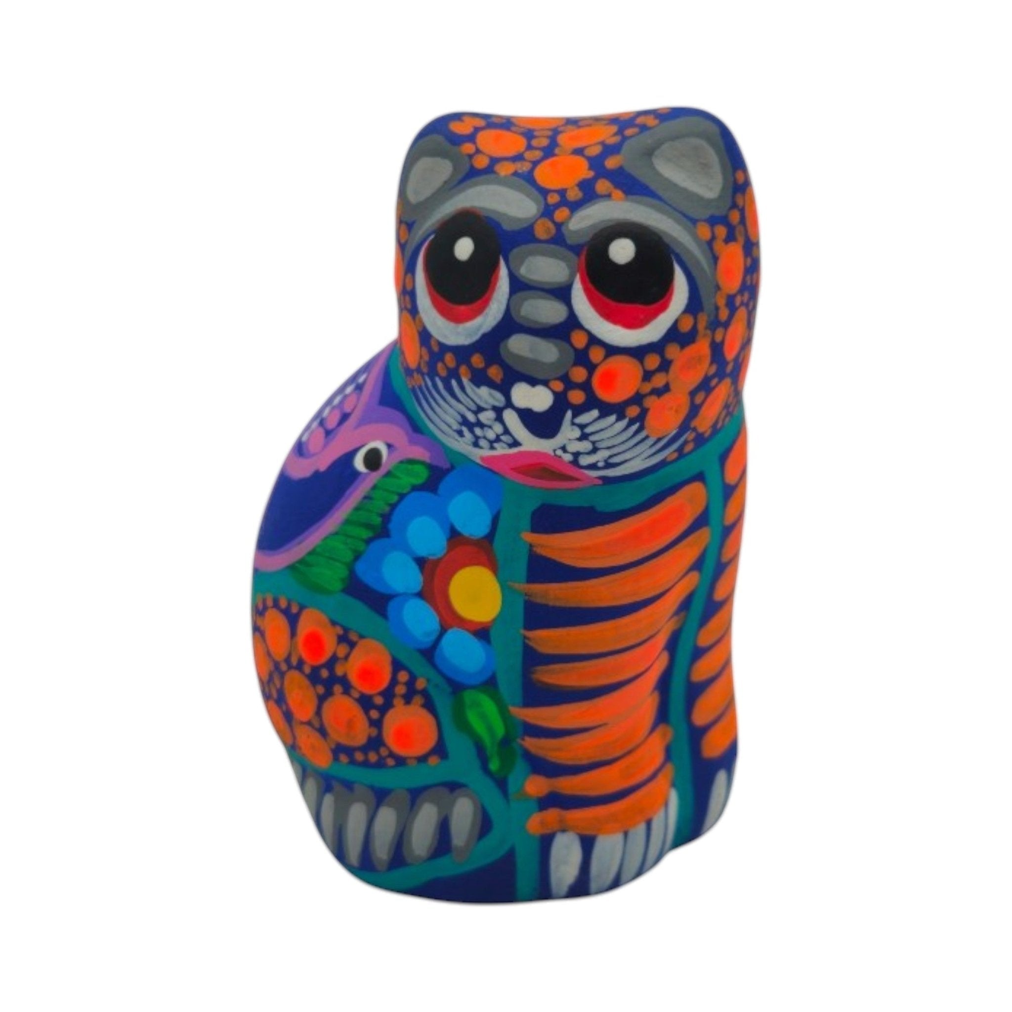 Alebrije Cat Figurine | Hand-Painted Mexican Folk Art Talavera Figurine La Vie Bien Alebrije Cat Figurine | Hand-Painted Mexican Folk Art