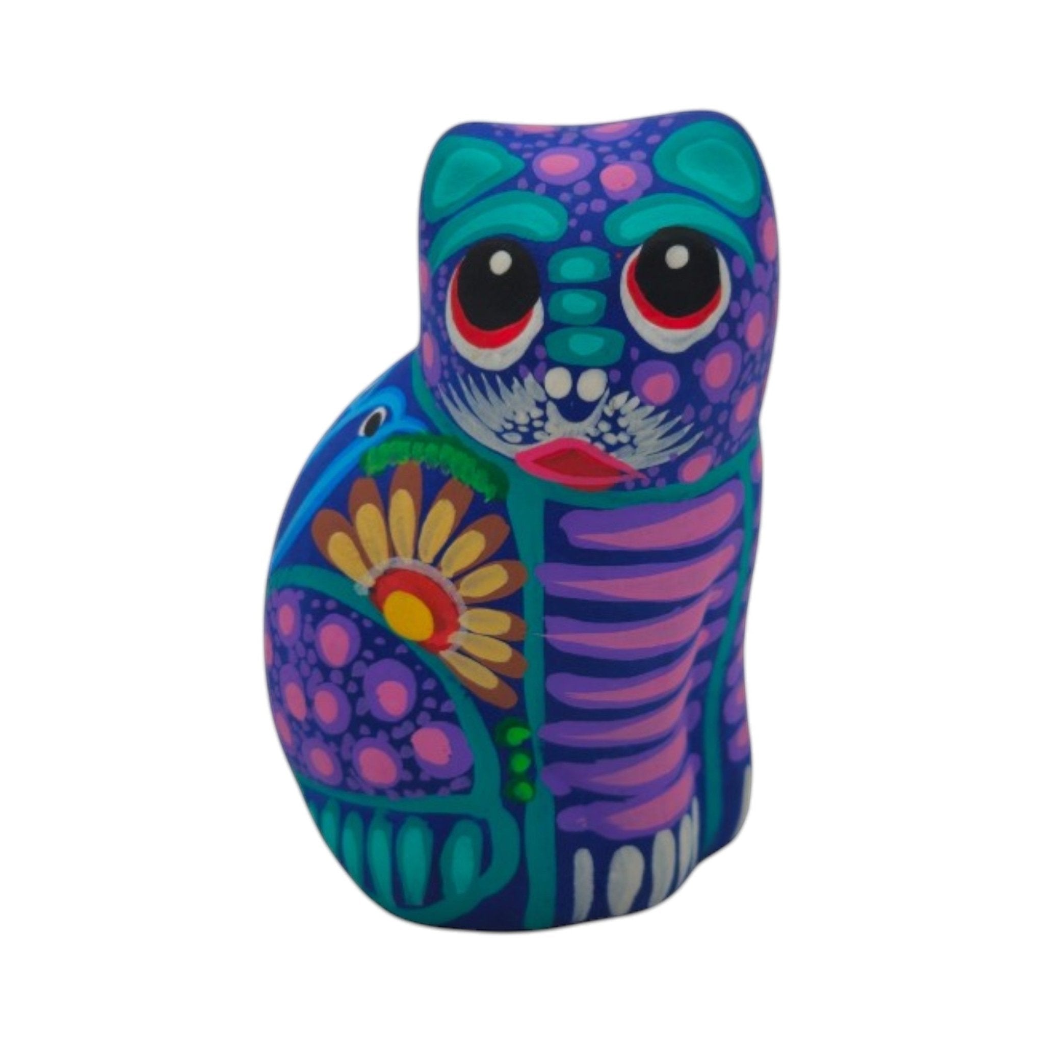 Alebrije Cat Figurine | Hand-Painted Mexican Folk Art Talavera Figurine La Vie Bien Alebrije Cat Figurine | Hand-Painted Mexican Folk Art