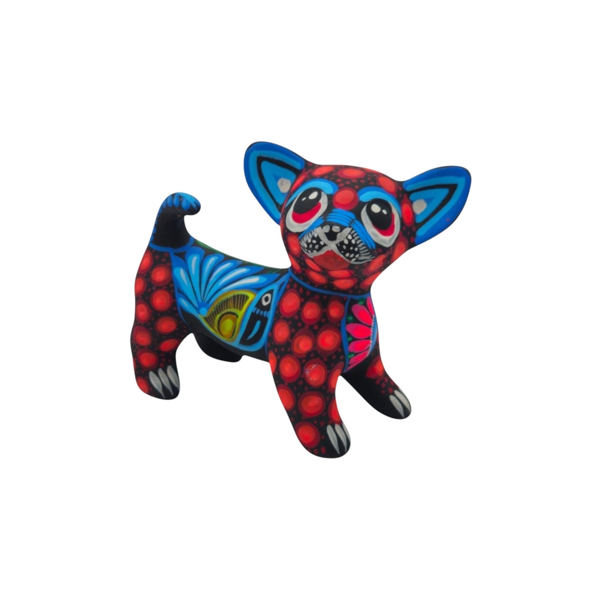 Alebrije Chihuahua Dog Figurine | Handmade Mexican Folk Art Talavera Figurine La Vie Bien Alebrije Chihuahua Dog Figurine | Handmade Mexican Folk Art