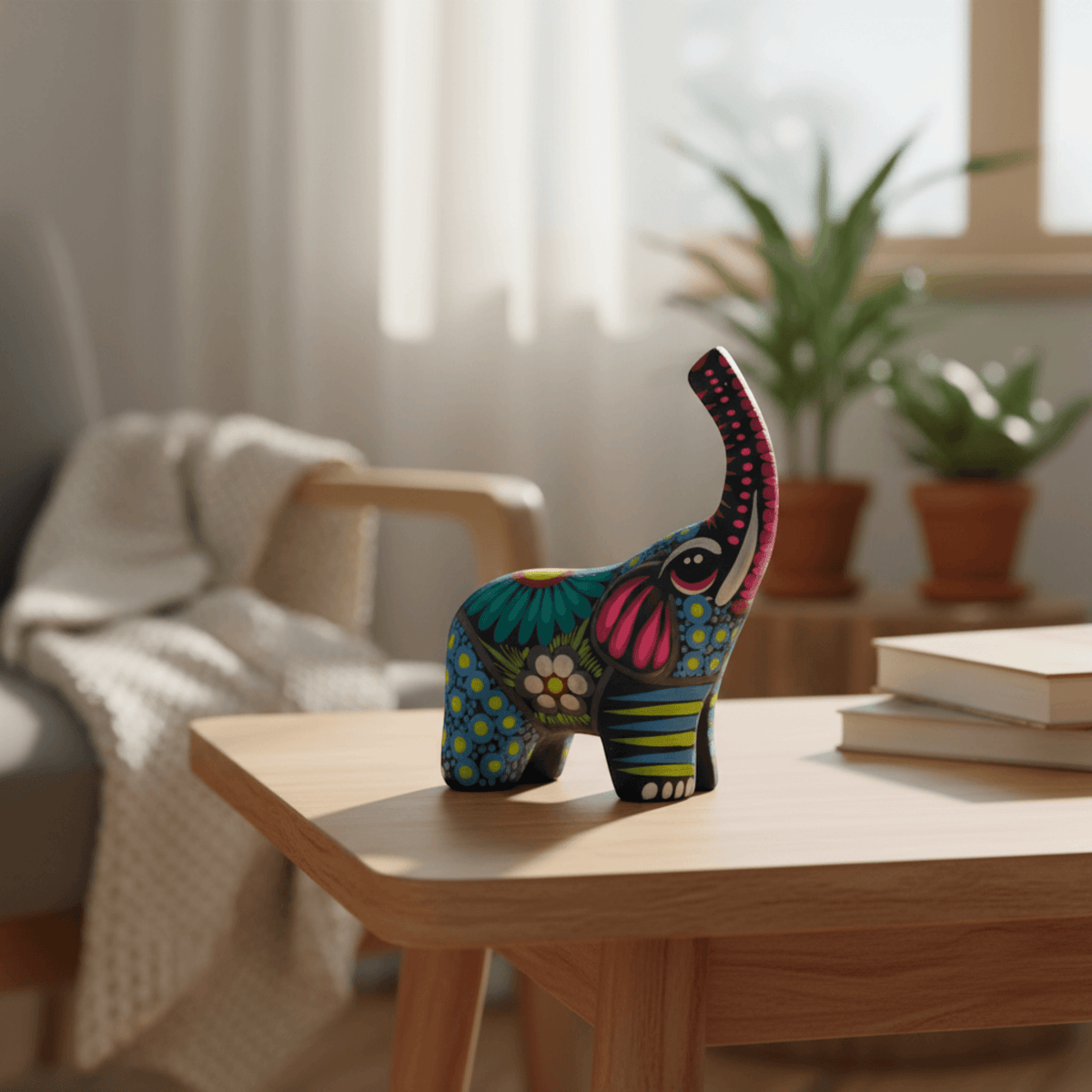 Alebrije Elephant Figurine | Colorful Mexican Folk Art Talavera Figurine La Vie Bien Alebrije Elephant Figurine | Colorful Mexican Folk Art