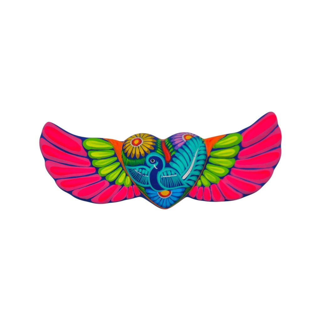 Alebrije Heart Wall Art | Colorful Mexican Wings Talavera Wall Art La Vie Bien Alebrije Heart Wall Art | Colorful Mexican Wings