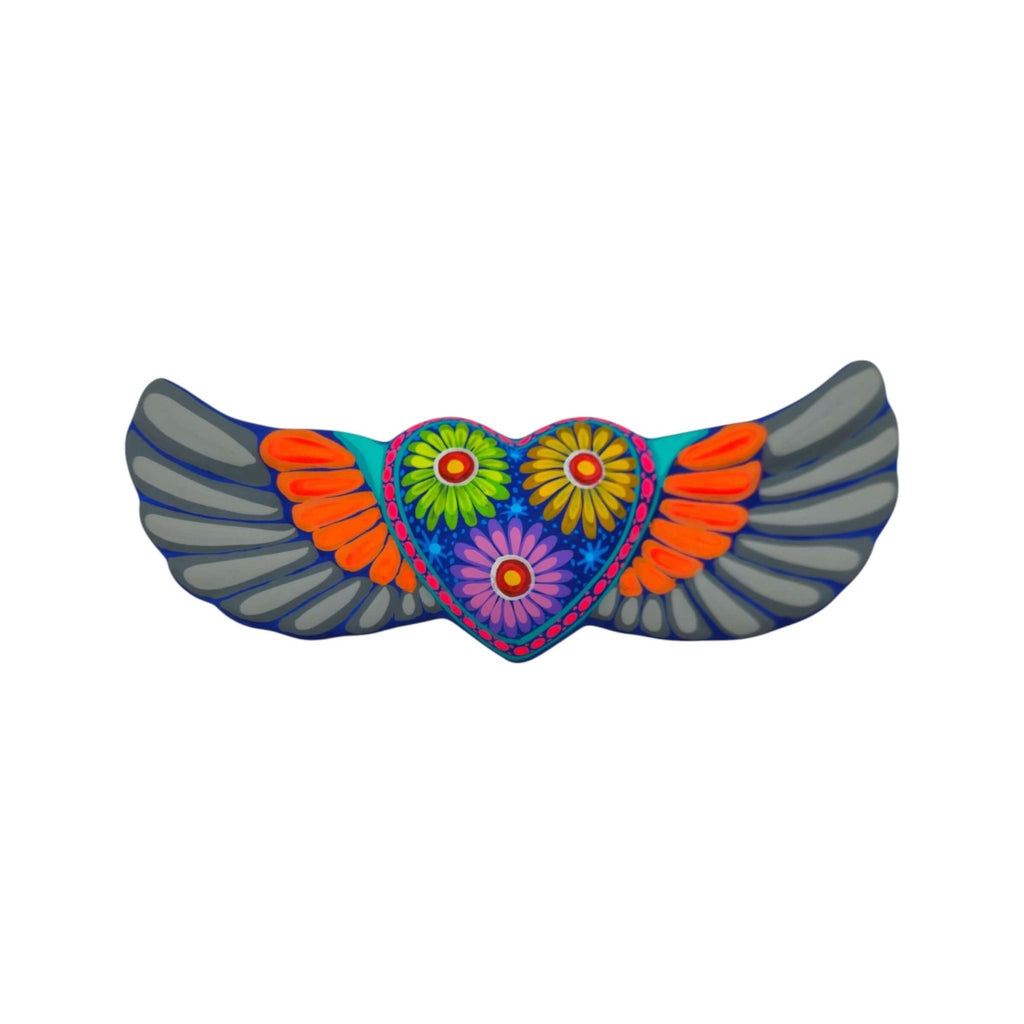 Alebrije Heart Wall Art | Colorful Mexican Wings Talavera Wall Art La Vie Bien Alebrije Heart Wall Art | Colorful Mexican Wings