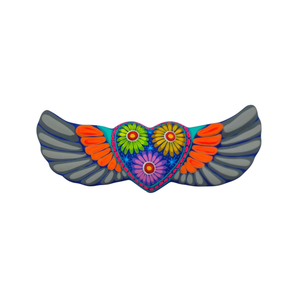Alebrije Heart Wall Art | Colorful Mexican Wings Talavera Wall Art La Vie Bien Alebrije Heart Wall Art | Colorful Mexican Wings