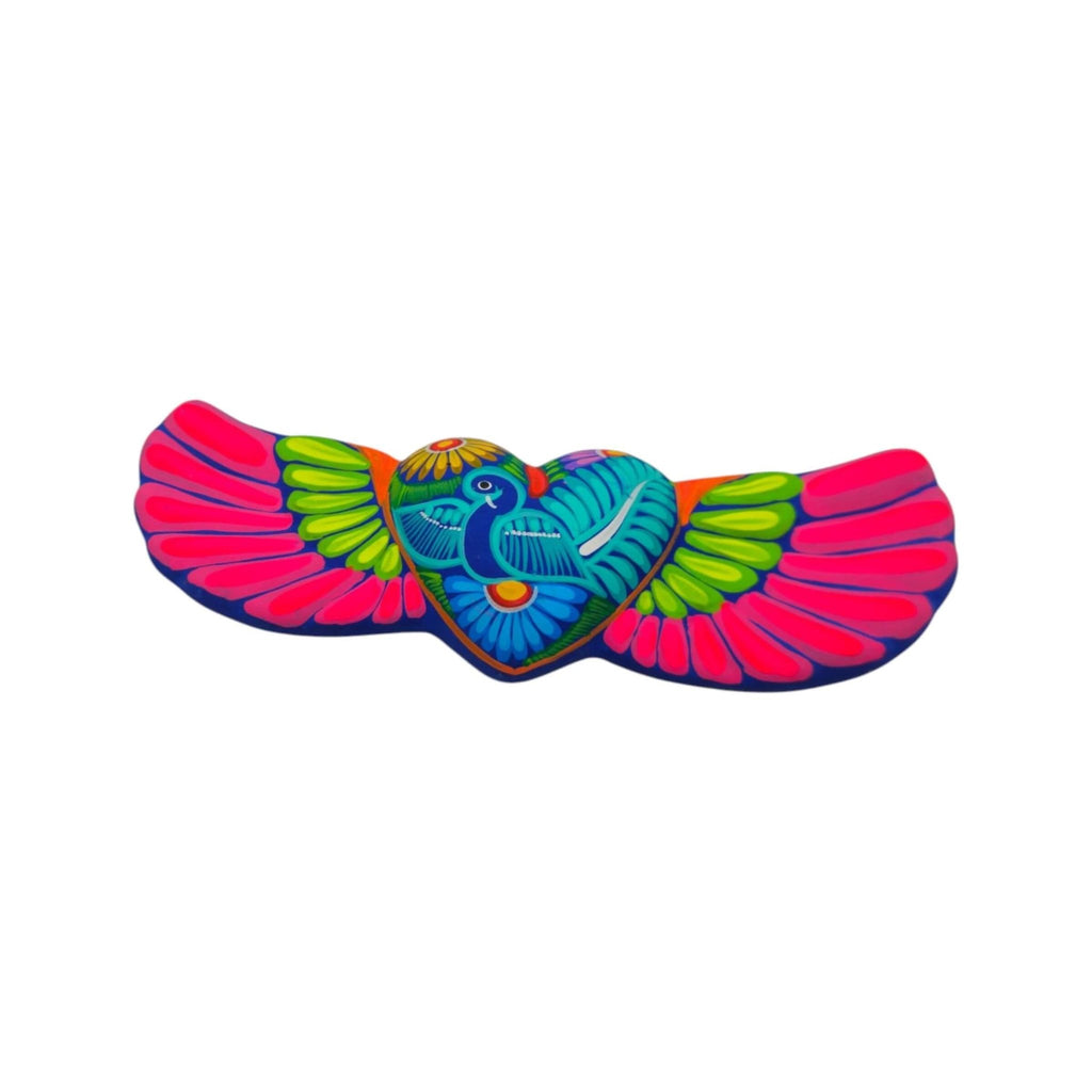 Alebrije Heart Wall Art | Colorful Mexican Wings Talavera Wall Art La Vie Bien Alebrije Heart Wall Art | Colorful Mexican Wings