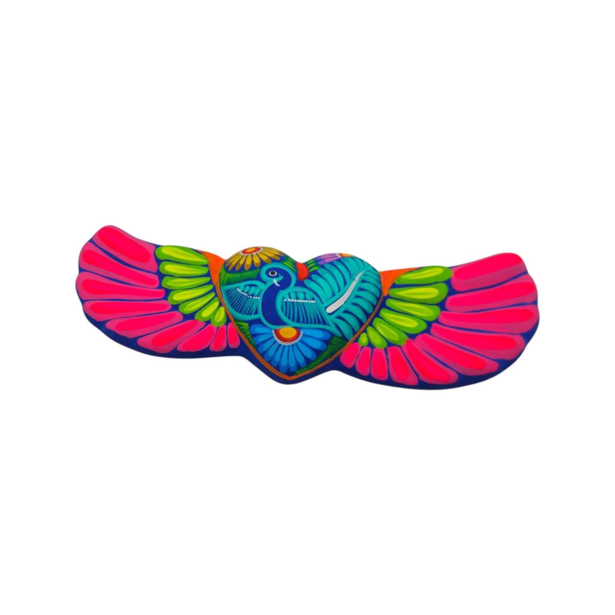 Alebrije Heart Wall Art | Colorful Mexican Wings Talavera Wall Art La Vie Bien Alebrije Heart Wall Art | Colorful Mexican Wings