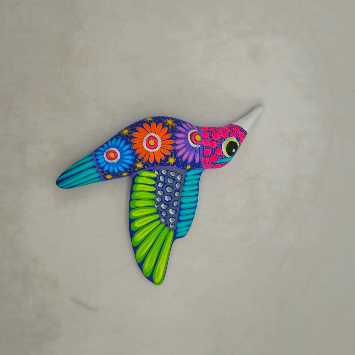 Alebrije Hummingbird Wall Art | Colorful Folk Decor