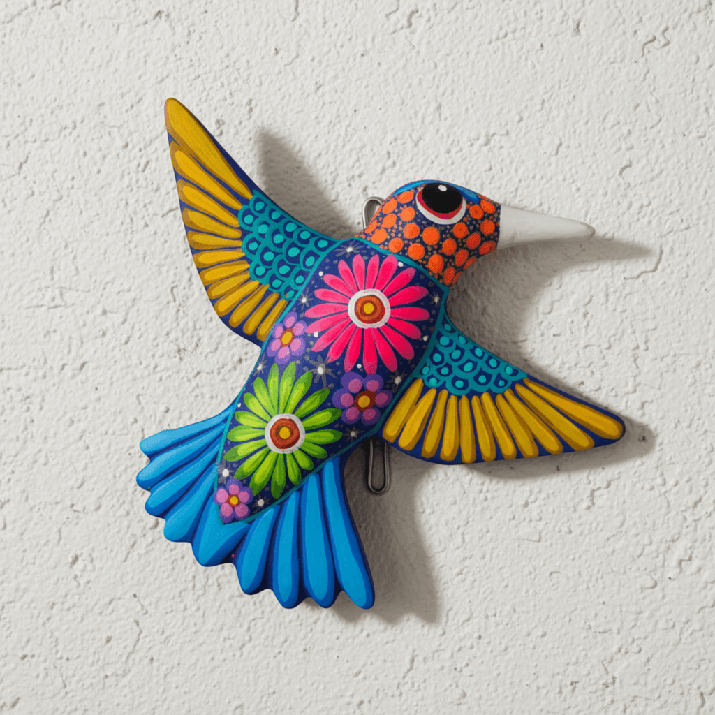 Alebrije Hummingbird Wall Art | Hand-Painted Ceramic Decor Mexican Wall Art La Vie Bien Alebrije Hummingbird Wall Art | Hand-Painted Ceramic Decor