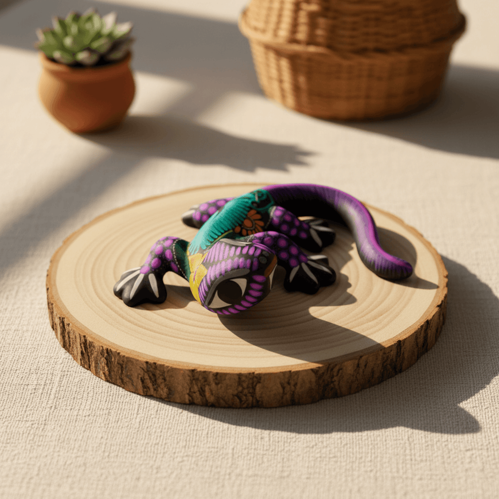 Alebrije Lizard Figurine | Mexican Wall Art Talavera Figurine La Vie Bien Alebrije Lizard Figurine | Mexican Wall Art