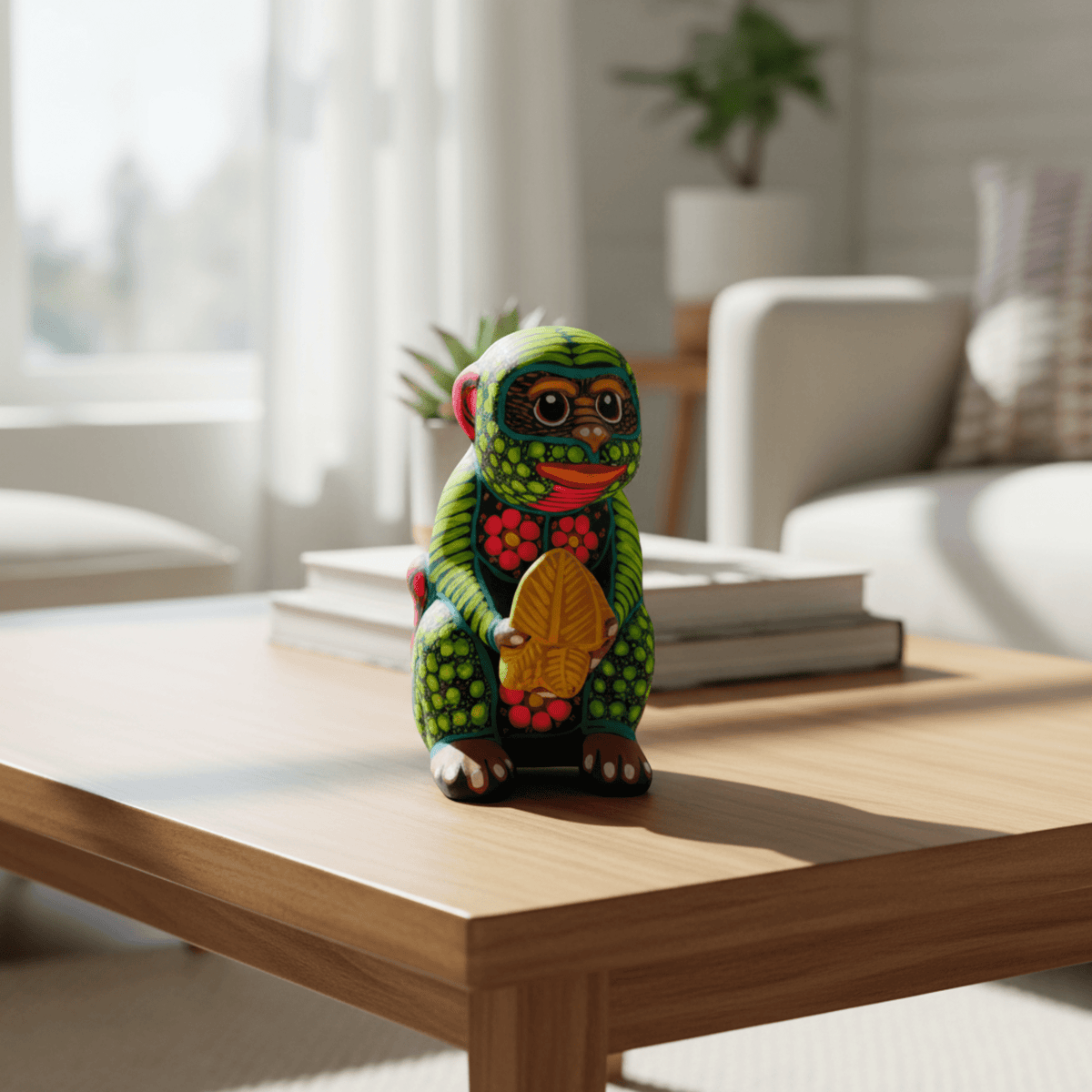 Alebrije Monkey Figurine | Hand-Painted Folk Art Talavera Figurine La Vie Bien Alebrije Monkey Figurine | Hand-Painted Folk Art