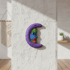 Alebrije Moon Wall Art | Hand-Painted Floral Design Guerrero Wall Art La Vie Bien Alebrije Moon Wall Art | Hand-Painted Floral Design