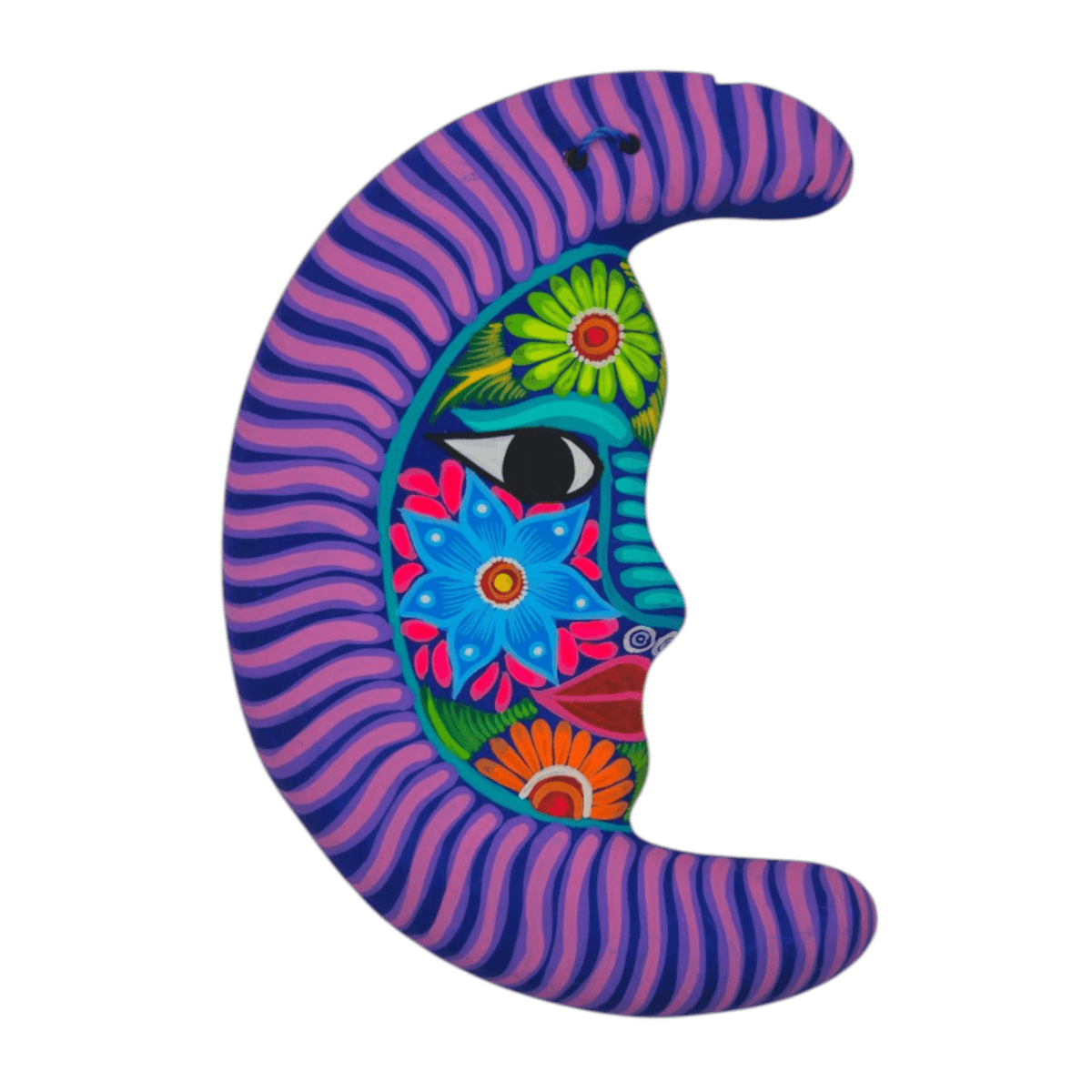 Alebrije Moon Wall Art | Hand-Painted Floral Design Guerrero Wall Art La Vie Bien Alebrije Moon Wall Art | Hand-Painted Floral Design