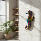 Alebrije Seahorse Figurine | Vibrant Ocean Wall Art Talavera Figurine La Vie Bien Alebrije Seahorse Figurine | Vibrant Ocean Wall Art