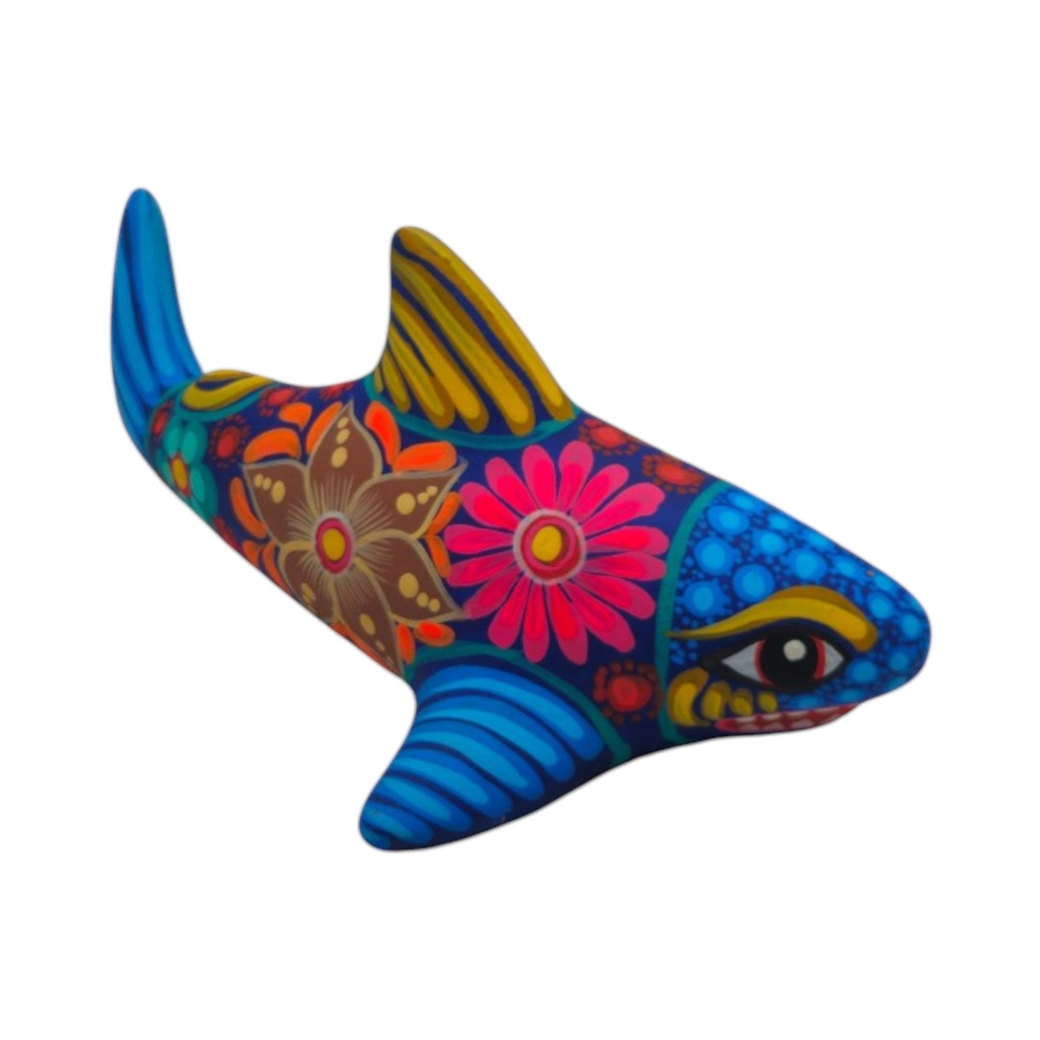 Alebrije Shark Figurine | Vibrant Ocean Decor Talavera Statue La Vie Bien Alebrije Shark Figurine | Vibrant Ocean Decor