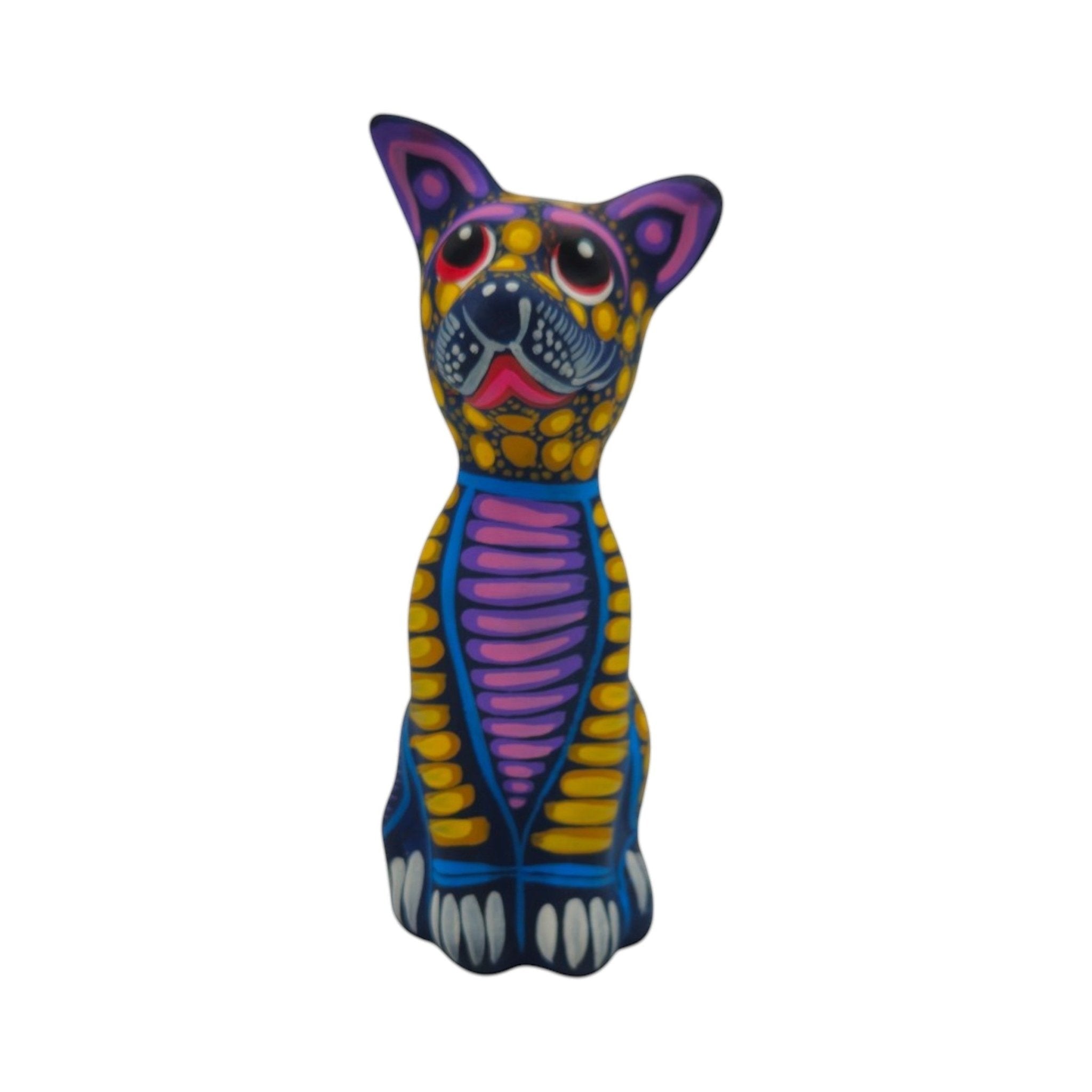 Alebrije Sitting Dog Statue | Hand-Painted Decorative Art Talavera Statue La Vie Bien Alebrije Sitting Dog Statue | Hand-Painted Decorative Art