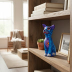 Alebrije Sitting Dog Statue | Hand-Painted Decorative Art Talavera Statue La Vie Bien Alebrije Sitting Dog Statue | Hand-Painted Decorative Art