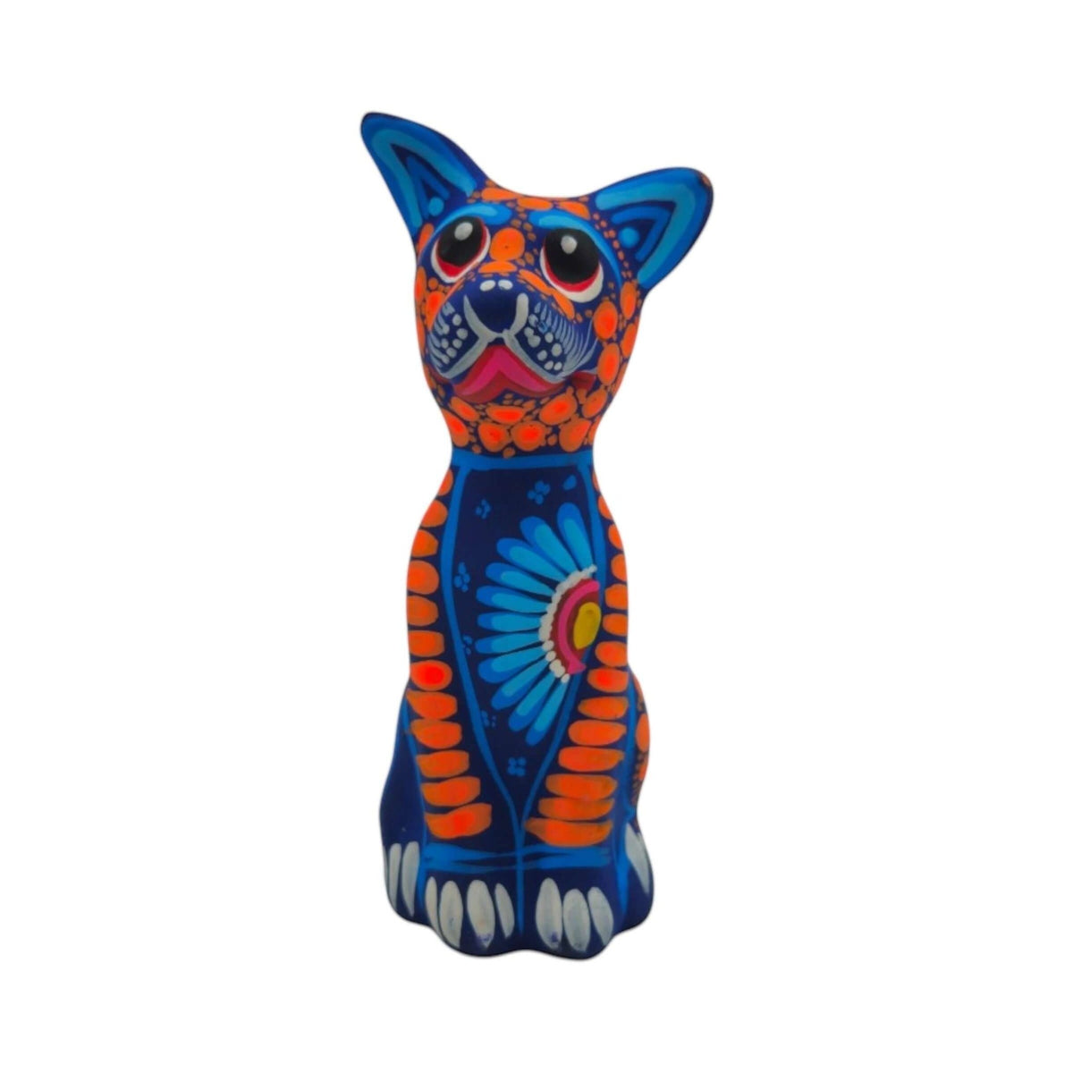 Alebrije Sitting Dog Statue | Hand-Painted Decorative Art Talavera Statue La Vie Bien Alebrije Sitting Dog Statue | Hand-Painted Decorative Art