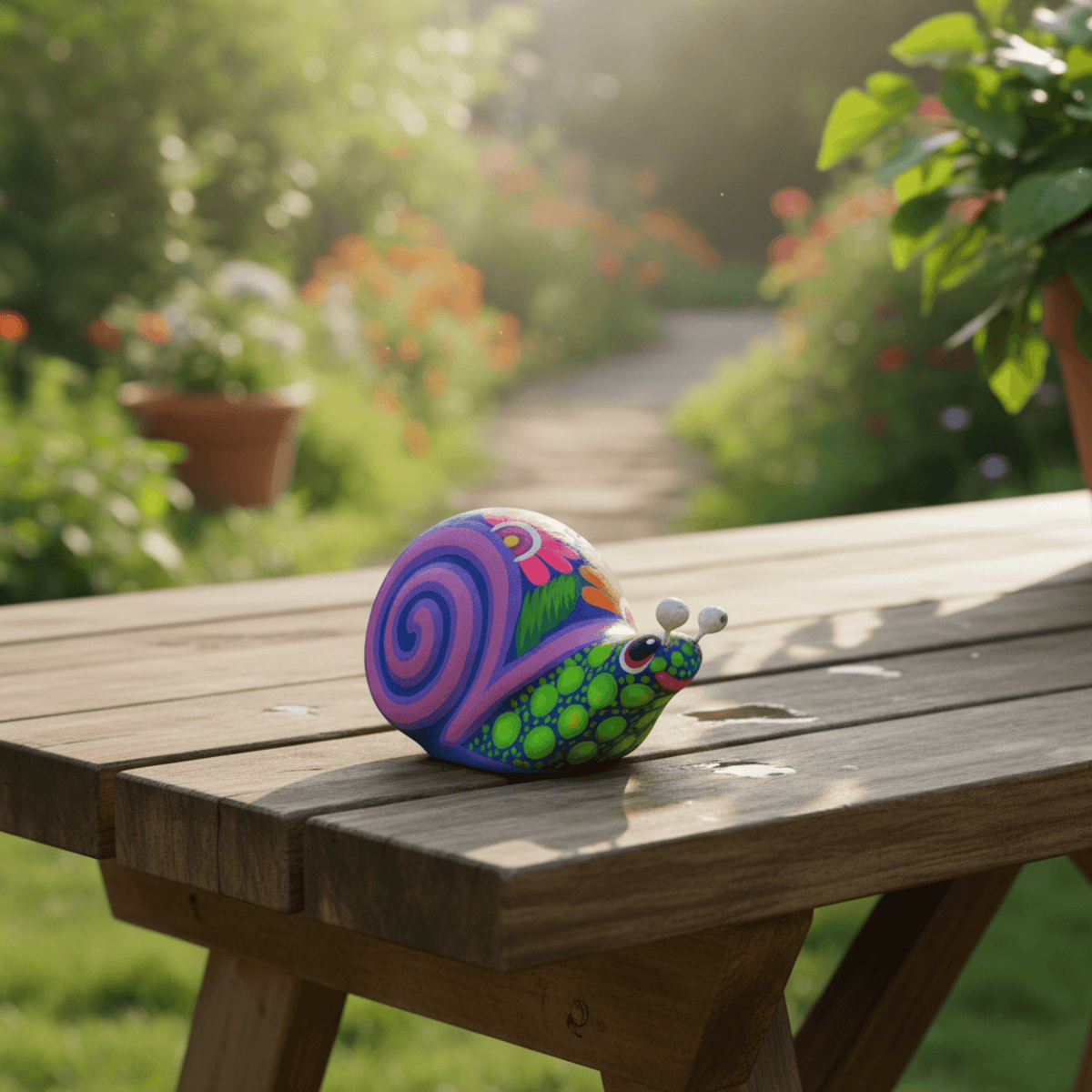 Alebrije Snail Figurine | Colorful Hand-Painted Design Talavera Figurine La Vie Bien Alebrije Snail Figurine | Colorful Hand-Painted Design