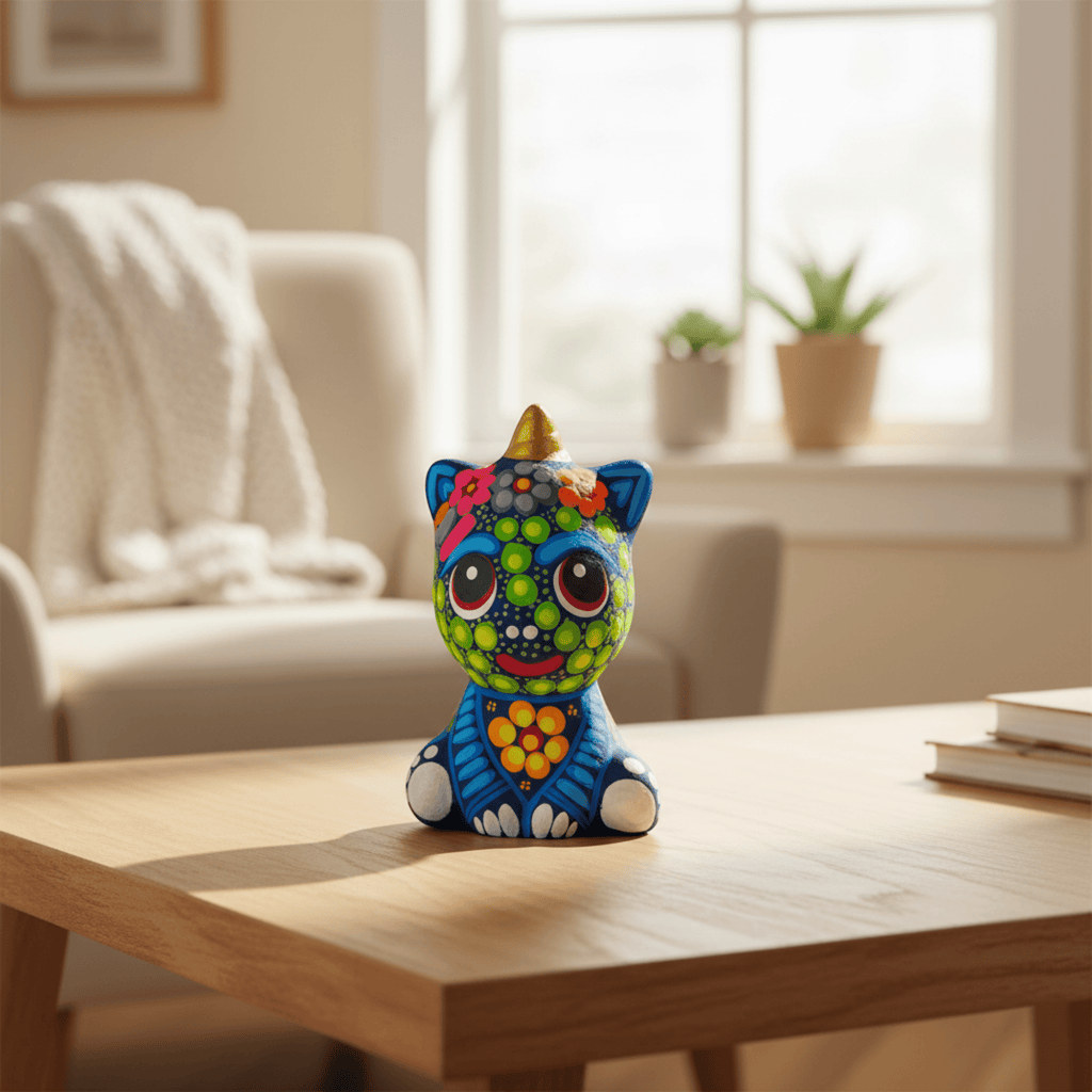 Alebrije Unicorn Figurine | Hand-Painted Mexican Folk Art Talavera Figurine La Vie Bien Alebrije Unicorn Figurine | Hand-Painted Mexican Folk Art