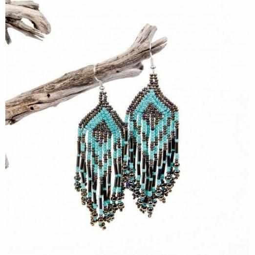 Alegria Seed Bead Peyote Stitch Earrings - Guatemala Jewelry La Vie Bien Alegria Seed Bead Peyote Stitch Earrings - Guatemala