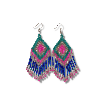 Alegria Seed Bead Peyote Stitch Earrings - Guatemala Jewelry La Vie Bien Alegria Seed Bead Peyote Stitch Earrings - Guatemala