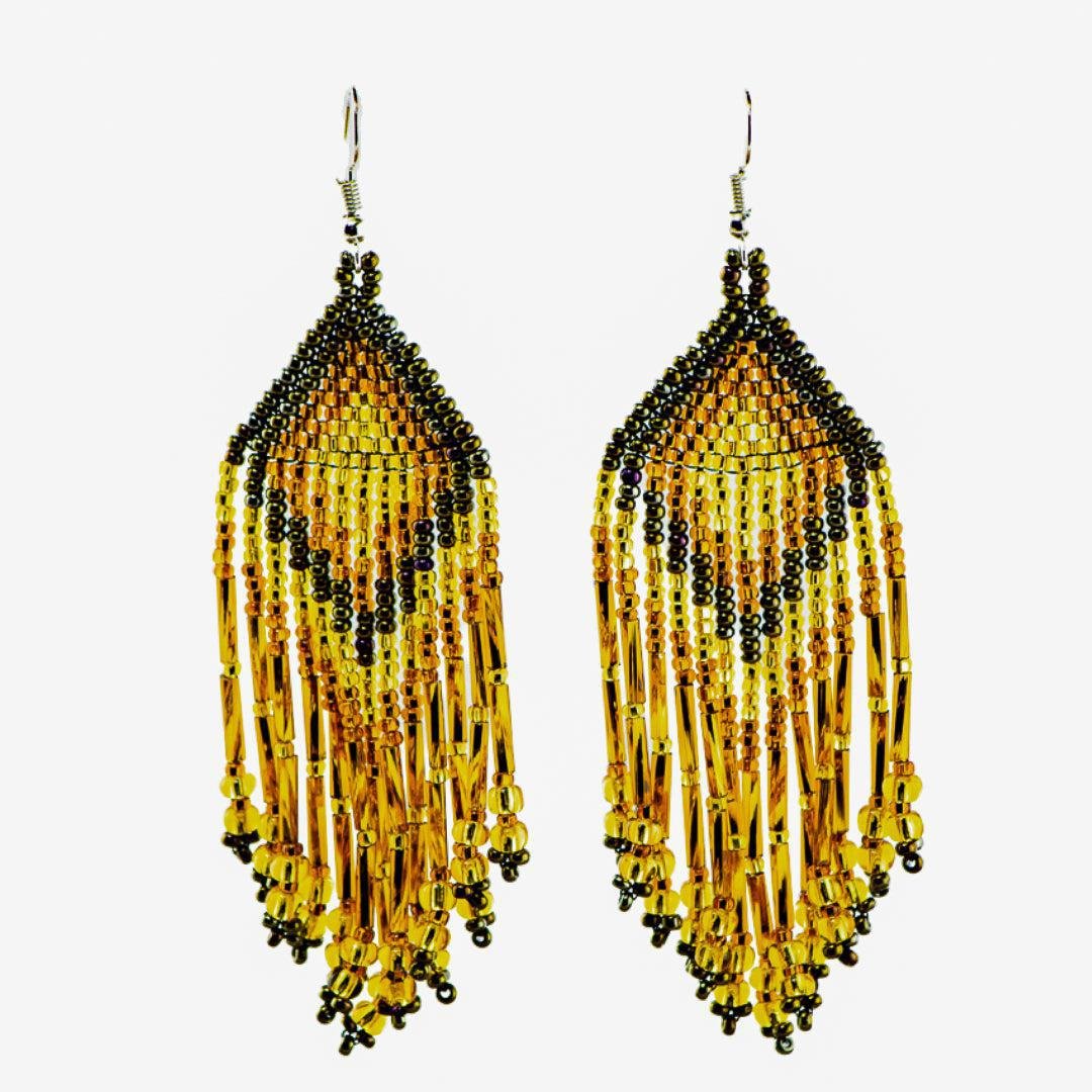 Alegria Seed Bead Peyote Stitch Earrings - Guatemala Jewelry La Vie Bien Alegria Seed Bead Peyote Stitch Earrings - Guatemala