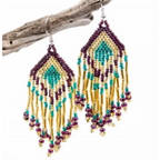 Alegria Seed Bead Peyote Stitch Earrings - Guatemala Jewelry La Vie Bien Alegria Seed Bead Peyote Stitch Earrings - Guatemala