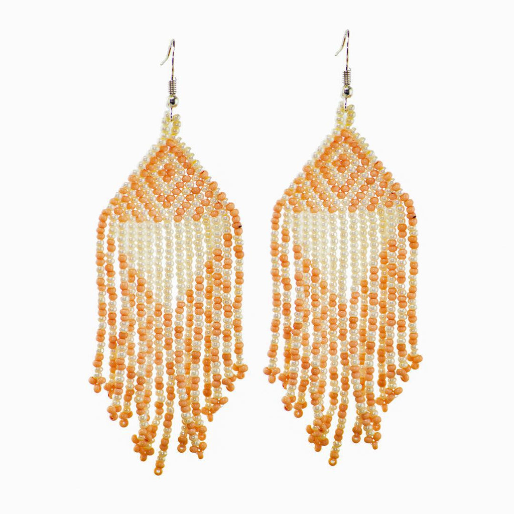 Alegria Seed Bead Peyote Stitch Earrings - Guatemala Jewelry La Vie Bien Alegria Seed Bead Peyote Stitch Earrings - Guatemala
